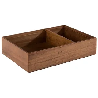 APS Table Caddy Holzbox "WOODY", 22,5 x 15 cm, Höhe 5,5 cm, 2 Fächer, Akazienholz