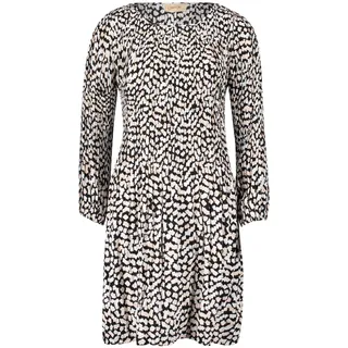 Cartoon Damen Plisseekleid mit Muster 44, Weiß/Schwarz