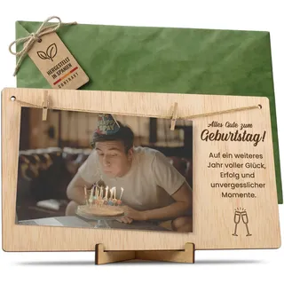 CONTRAXT Bilderrahmen mit Klammern und Leine. Details idee alles Gute geschenk geburtstag polaroid bilder rahmen fotorahmen holz fotos bildrahmen aufhängen Mann Frau (Geburtstag DE)