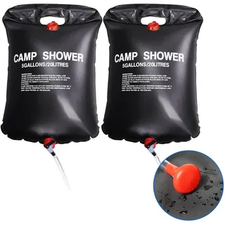 TRIXES 2 x 20 Ltr Tragbare Solar-Campingdusche Beheizte 5 Gallonen/20 Liter Reisedusche