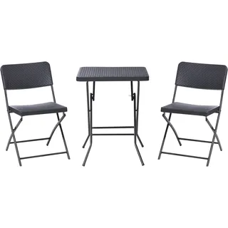 Beliani Bistroset 3-tlg. Grau/Schwarz