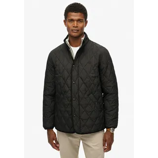 Superdry Steppjacke SUPERDRY "QUILTED ESTATE JACKET", Herren, Gr. S, schwarz (meteorite schwarz), Web, Obermaterial: 100% Polyester, unifarben mit Farbeinsatz, regular fit, Jacken Steppjacke