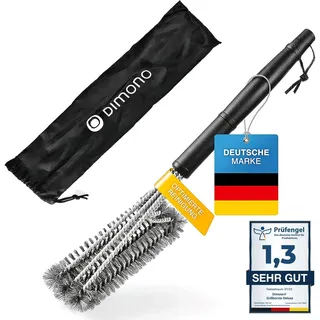 Dimono® Profi Grillbürste BBQ Bürste für 360° Reinigung aus Edelstahl - Outdoor, Grill und Barbecue schneller reinigen (Standart)