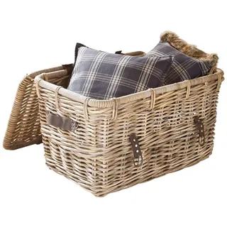 Hofmann Living And More Organizer Truhe Kubu-Rattankorb 60 x 40 x 38 cm braun