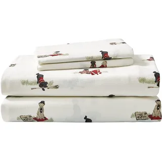 Eddie Bauer - King-Size-Bettlaken, Baumwoll-Flanell-Bettwäsche-Set, gebürstet für zusätzliche Weichheit, gemütliche Heimdekoration (Retriever Adventure, Kingsize)