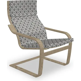 ABAKUHAUS dots Poäng Sessel Polster, Retro Unregelmäßige Runden Muster, Sitzkissen mit Stuhlkissen mit Hakenschlaufe und Reißverschluss, Grau und Pale Eggshell - Grau