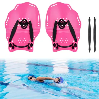 BOOSTEADY Schwimmpaddel Handpaddel Schwimm Trainingstool Schwimmhilfe Schwimmzubehör für Erwachsene, Rosa