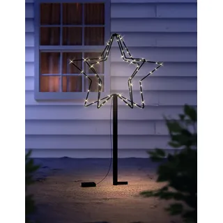 LED 3D Weihnachtsstern Weihnachtsbeleuchtung Außen Batterie warmweiß - Schwarz