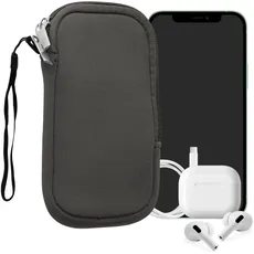 kwmobile Handytasche für Smartphones L - 6,5" - Neopren Handy Hülle Stone Dust - Handy Tasche 16,5 x 8,9 cm Innenmaße