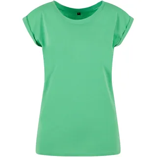 Build Your Brand Damen T-Shirt Ladies Extended Shoulder Tee, lang geschnittenes T-Shirt für Frauen, Baumwolle, Fresh Green, 3XL