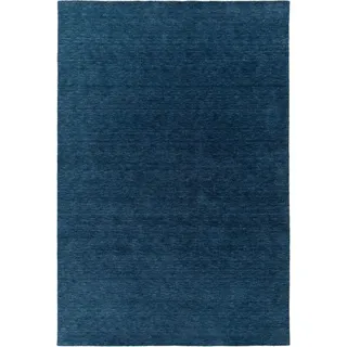 Kunstloft Wollteppich Jamal Blau 120x170 cm , Textil , Rechteckig , 120x1 cm , Gots , pflegeleicht , Teppiche und Böden, Teppiche, Schafwollteppiche
