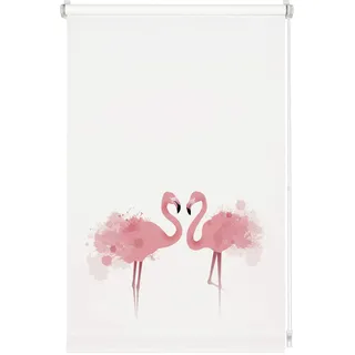 GARDINIA Tageslichtrollo 100 x 150 cm Digiprint Flamingo/Weiß