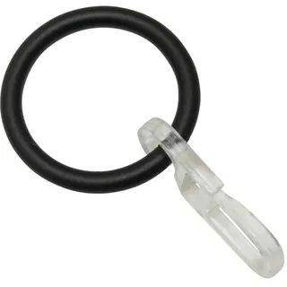 GARDINIA Gardinenringe Kos, schwarz matt), B:0,4cm H:2,7cm L:2,7cm Ø:27cm, Metall, Gardinenbefestigungen, für Gardinenstangen Ø 19/16 mm