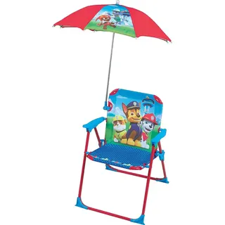 cijep Fun House Paw Patrol Kinder-Klappstuhl mit Sonnenschirm, Stahl, blau, 38 x 8 x 50 cm