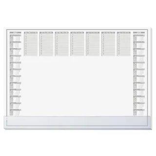 SIGEL H7366 Papier-Schreibtischunterlage DIN A2, mit transparenter Schutzleiste, Kalender 2027 2028, 40 Blatt, mit Kantenschutz, Schreibunterlage zum Abreißen aus nachhaltigem Papier