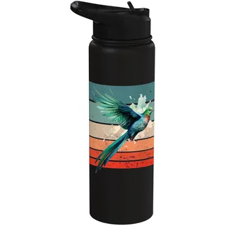 Niedlicher bunter Quetzal, realistischer Göttervogel Stainless Steel Insulated Water Bottle