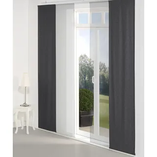 Schiebegardine WIRTH "Torbole" Gr. 4, schwarz, B:60cm H:245cm, Jacquard, Baumwolle, Polyester, Gardinen, Schiebegardine