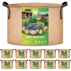 iPower Stofftöpfe, robuster Behälter mit Riemengriffen, Gartenarbeit & Pflanzen von Obst, Gallone