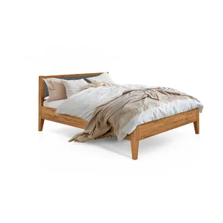 byoak Massivholzbett Elias MIT Polsterkopfteil 100x220 Wildeiche , Holz , Echtholz,Kerneiche , 100x220 cm , Schlafzimmer, Betten