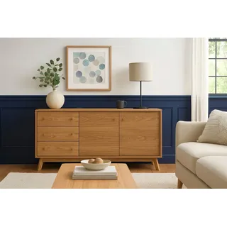 WoodMan Sideboard WOODMAN "Bjórgvin", braun (eiche, eichefarben), B:150cm H:75cm T:40cm, Sideboards, Sideboard, Kommode, Breite 150 cm, im skandinavischen Design, FSC