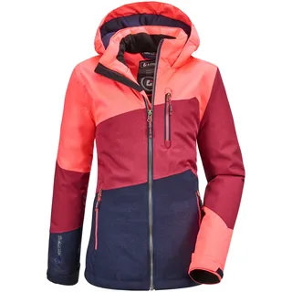 Killtec Outdoorjacke "Lynge GRLS JCKT B" Wasserdichte Winterjacke mit Kapuze, Fleece, verstellbaren Ärmeln, koralle
