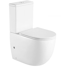 Genua kompaktes Toiletten-Set, Weiß, glänzend, Maße: 82,5 cm hoch x 62 cm tief x 39 cm breit
