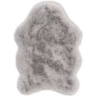 Schöner Wohnen Kunstfell , Silberfarben , Textil , organisch , 55x80 cm , für Fußbodenheizung geeignet, waschbar, pflegeleicht , Teppiche und Böden, Teppiche, Schaffelle & Kuhfelle
