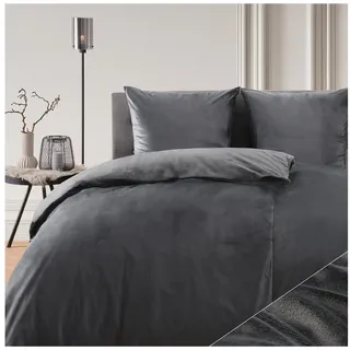 Blumtal Bettwäsche Cashmere-Touch Plüsch, warme Winterbettwäsche + Kopfkissenbezug