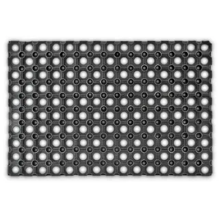 Relaxdays Fußmatte Gummi 40 x 60 cm rutschfest und witterungsbeständig bei Regen und Schnee Fußabtreter zuschneidbar als Schmutzfangmatte und Sauberlaufmatte Fußabstreifer für Außen und Innen, schwarz