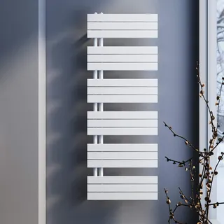 SONNI Badheizkörper 1590x600 mm Weiß, Handtuchheizkörper für Bad Heizkörper Flach mit Seitenanschluss Handtuchwärmer Handtuchhalter
