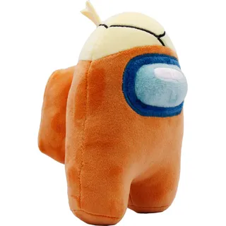 Among Us Plüschfigur Orange – 18 cm, Weiches Kuscheltier mit Hut, Perfekt für Fans des Online-Spiels, Offizielles Merchandise - Orange