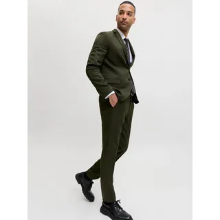 Anzug JACK & JONES "JPRCOSTA SUIT", Herren, Gr. 52, N-Gr, grün (rosin fit:super slim fit), Web, Obermaterial: 100% Polyester, unifarben, sehr schmal, Anzüge Anzug, aus Polyester, sehr schmale Passform, mit Reverskragen, Langarm-Sakko