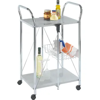 WENKO Servierwagen Sunny Silber, zusammenklappbar - Silber