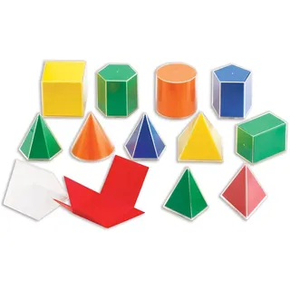 edxeducation 2D3D Geometrische Körper - 24er Set - 12 Formen, 12 Faltnetze und Anleitung - Mathe und Geometrie für Kinder, Mehrfarbig/Meereswellen (Ocean Tides)