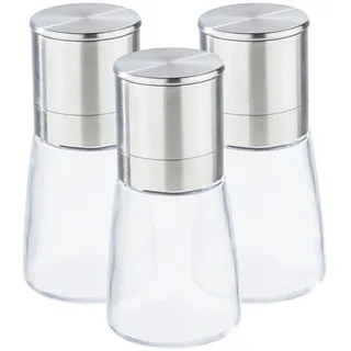 Gewürzmühlen, Edelstahl/ Glas, 3er-Set - Weiß
