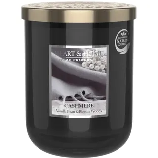 Heart and Home Duftkerze Kaschmir-Glas 75 h grau