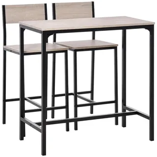 Homcom Bartisch-Set 45 x 87 x 89 cm Natur/Schwarz