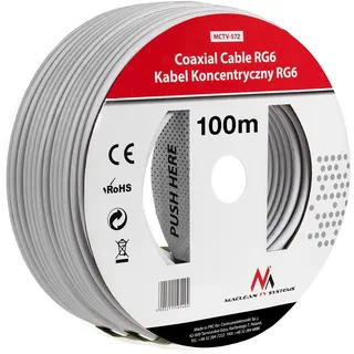 Maclean Brackets Maclean MCTV-572 SAT-Antennenkabel 100m Koaxialkabel RG6 1.0CSS SAT Kabel