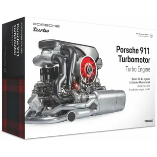 Franzis 67250 - Porsche 911 Turbomotor, originalgetreuer Motorbausatz im Maßstab 1:3, inkl. Soundmodul, Anleitung und 90-seitigem Begleitbuch: Bauen Sie Ihr eigenes 6-Zylinder-Motormodell
