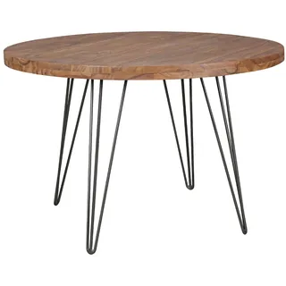 Wohnling Esstisch Ø 120 cm sheesham braun