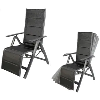 LINDER EXCLUSIV Venezia Relaxsessel 60 x 72 x 110 cm anthrazit klappbar