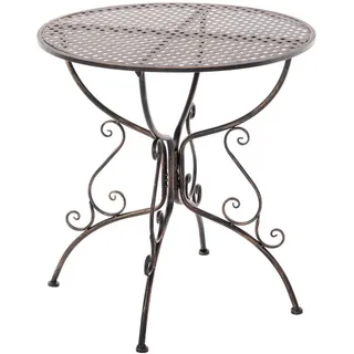 CLP Gartenbeistelltisch rund Ø70 cm Metall bronze , Bronzefarben , Rund , 70x74x70 cm , Gartenmöbel, Gartentische, Garten-Beistelltische