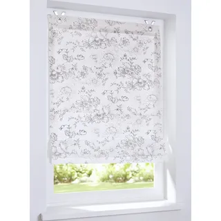 Kutti Raffrollo »Joy« mit Hakenaufhängung ohne Bohren freihängend Baumwolle Landhausstil, grau