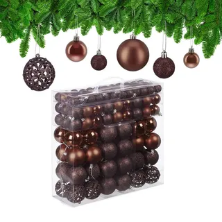Relaxdays Relaxdays, Christbaumschmuck, 150-tlg. Weihnachtskugeln-Set (150 -teilig)