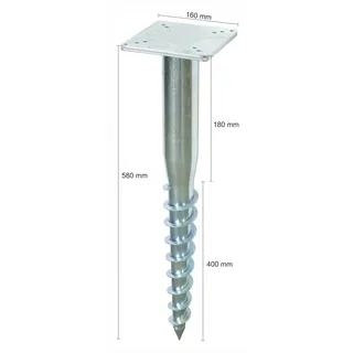 Schneider Bodenhülse Stahl 16 x 58 cm Grün