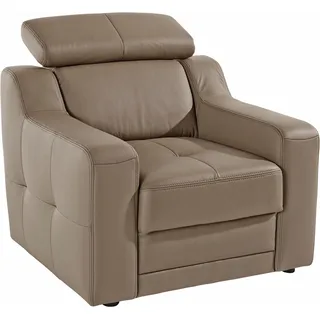 exxpo - sofa fashion Sessel Lotos Kunstleder 95 x 92 x 98 cm Braun mit Kopf- bzw. Rückenteilverstellung