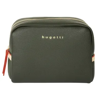 Kosmetiktasche BUGATTI "ELLA", Damen, Gr. B/H/T: 20cm x 15cm x 8cm onesize, grün, Kunstfaser, leicht glänzend, unifarben, Taschen Kosmetiktasche