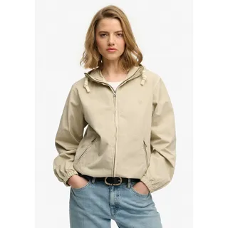 Parka SUPERDRY "HOODED WASHED TWILL JKT", Damen, Gr. L, peyote beige, Web, Obermaterial: 100% Baumwolle, unifarben, relaxed fit normal, Jacken Parka