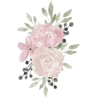 queence Wandtattoo »Ella« Wandbild, Sticker, rosa, Blume, Blüte, selbstklebend, Pastellfarben, rosa