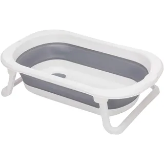 fillikid Babybadewanne "Faltbadewanne Orka, grau-weiß" Höhe 20 cm Standbeine mit Ablaufstöpsel rutschhemmende Oberfläche zusammenfaltbar inkl. Ablaufstöpsel, grau, weiß